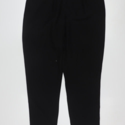 Oasis Women Black Size 12 Cropped Trousers Polyester Blend