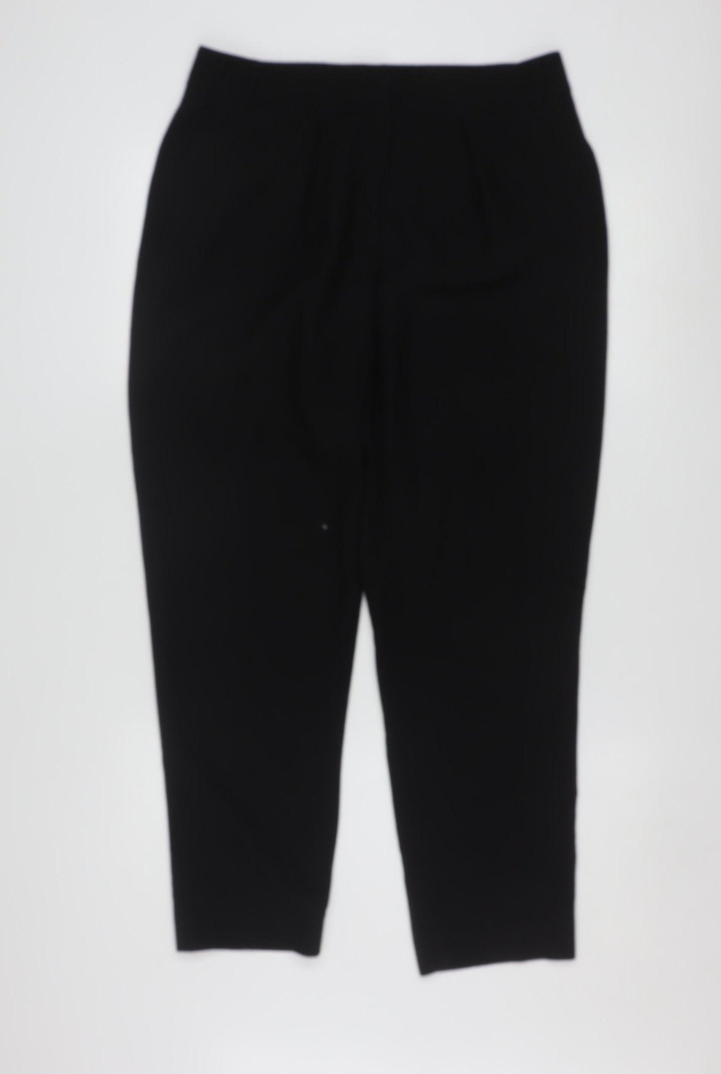 Oasis Women Black Size 12 Cropped Trousers Polyester Blend