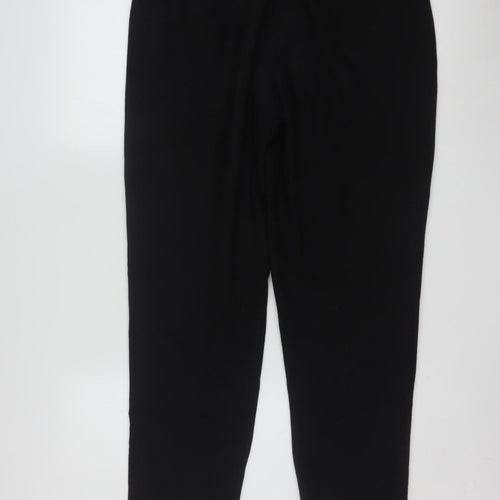 Oasis Women Black Size 12 Cropped Trousers Polyester Blend