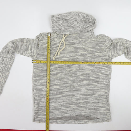 Hollister Women’s Grey Knit Pullover Hoodie XS Cotton Blend