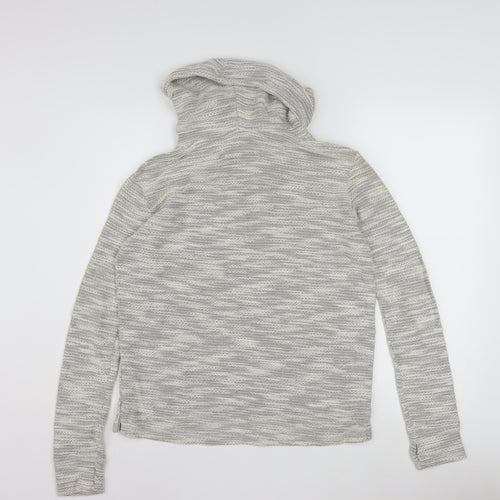 Hollister Women’s Grey Knit Pullover Hoodie XS Cotton Blend