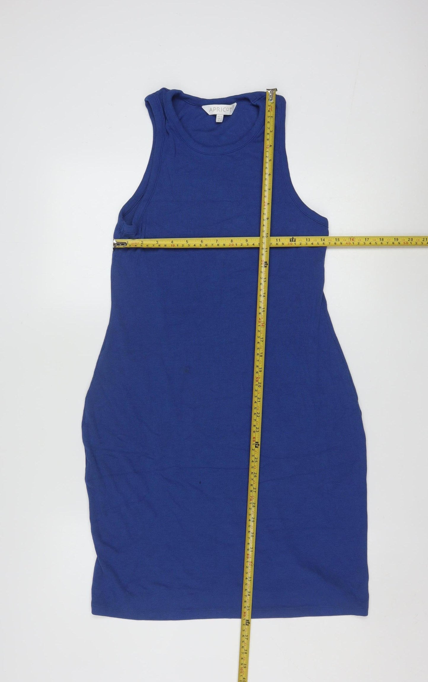 Apricot Women's Blue Sleeveless Bodycon Knit Dress Size 14