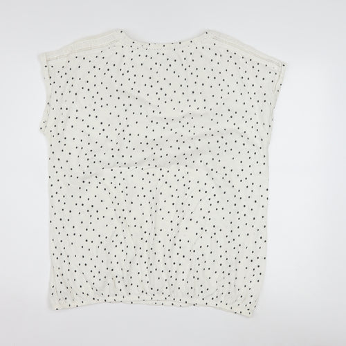 Next Women’s White Polka Dot Cotton Short Sleeve T-Shirt Size 18