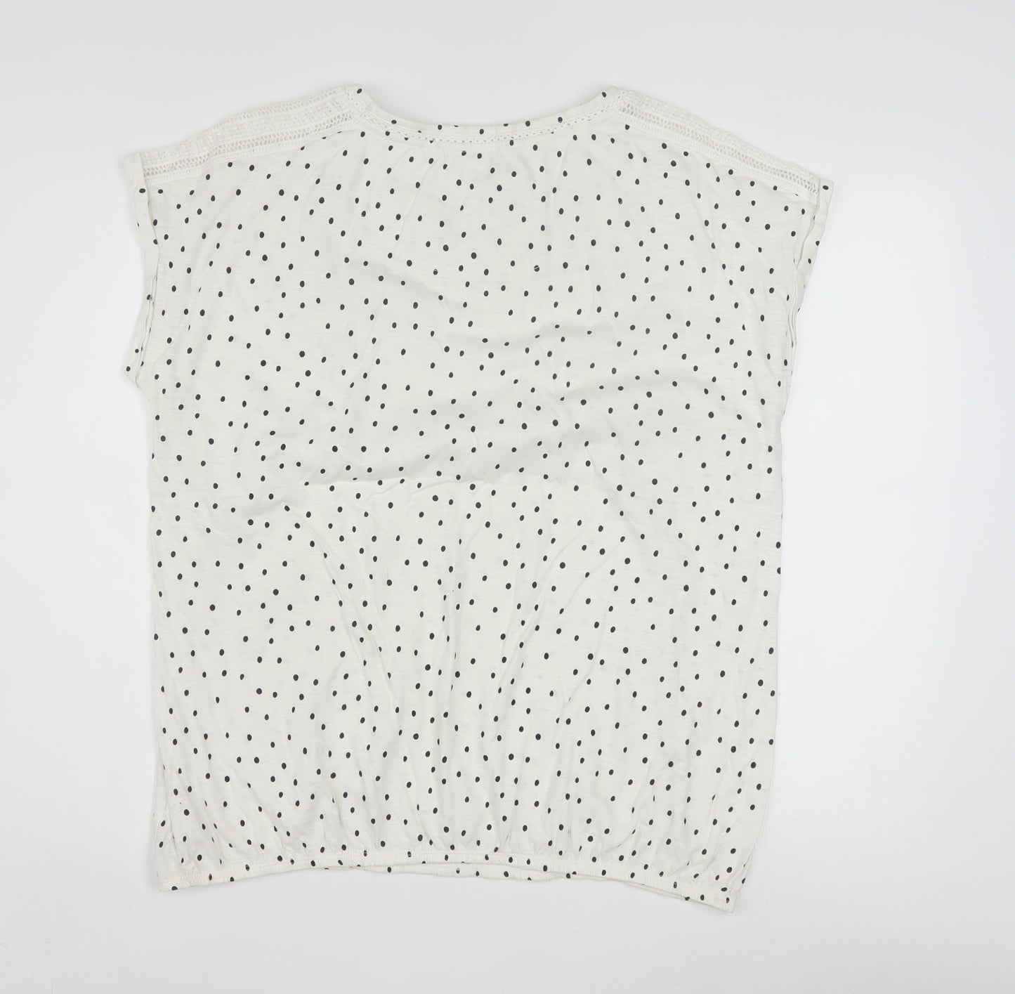 Next Women’s White Polka Dot Cotton Short Sleeve T-Shirt Size 18