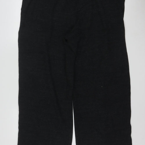 Marks and Spencer Women’s Charcoal Wide-Leg Trousers Size 18 Long Polyester Cotton Blend