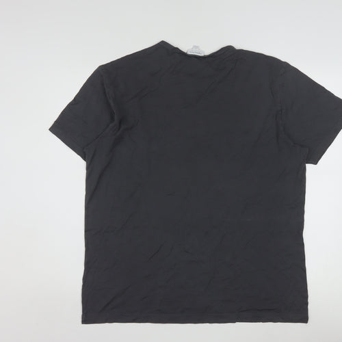 Sunspel Men's Black Cotton Crew Neck Short Sleeve T-Shirt Size L