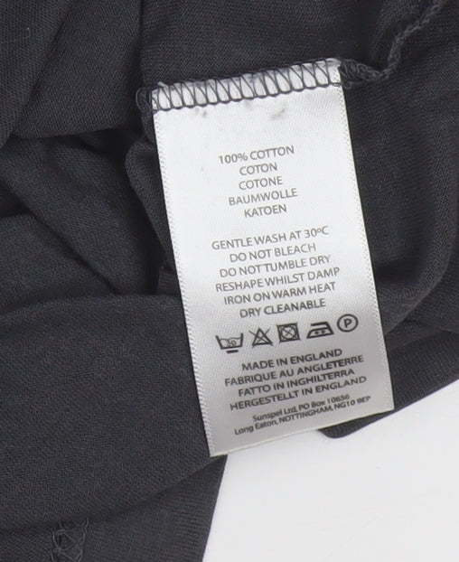 Sunspel Men's Black Cotton Crew Neck Short Sleeve T-Shirt Size L