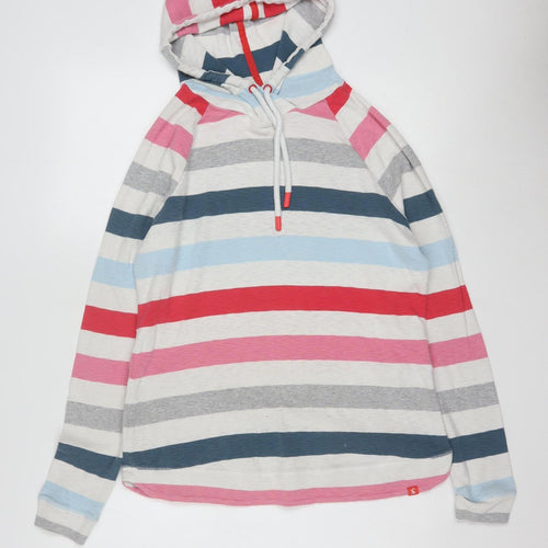 Joules Womens Multicoloured Stripe Long Sleeve Hooded Pullover UK 16