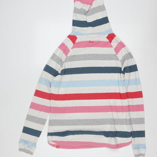 Joules Womens Multicoloured Stripe Long Sleeve Hooded Pullover UK 16