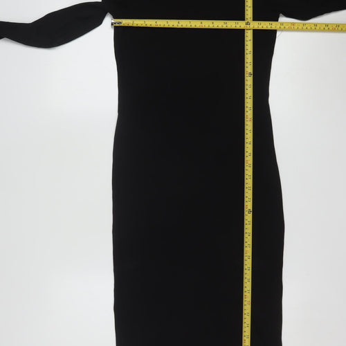 ASOS Women’s Black Size 12 Bodycon Roll Neck Midi Dress