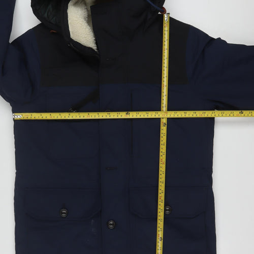 Abercrombie & Fitch Mens Blue Hooded Parka Jacket Small Windproof