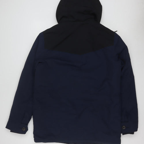Abercrombie & Fitch Mens Blue Hooded Parka Jacket Small Windproof