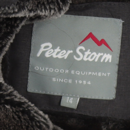 Peter Storm Womens Grey Waterproof Hooded Parka Jacket Size 14
