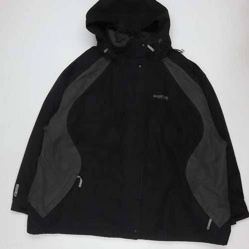 Regatta Womens Black Waterproof Hooded Outdoor Rain Coat Size 28