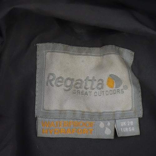Regatta Womens Black Waterproof Hooded Outdoor Rain Coat Size 28