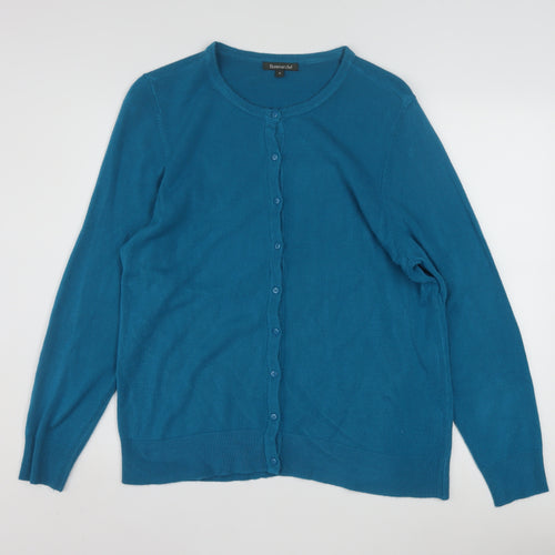 Bonmarché Women’s Blue Long Sleeve Crew Neck Cardigan Size 18
