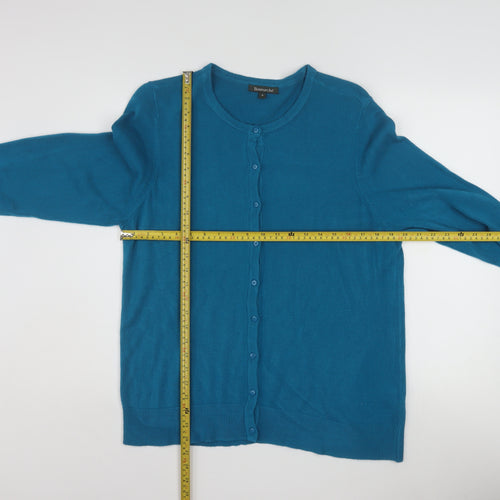 Bonmarché Women’s Blue Long Sleeve Crew Neck Cardigan Size 18
