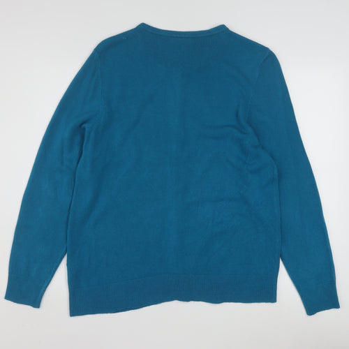Bonmarché Women’s Blue Long Sleeve Crew Neck Cardigan Size 18