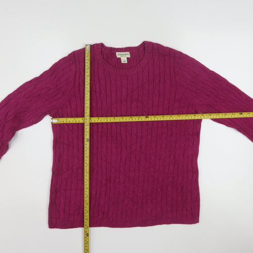 St. John’s Bay Women’s Purple Cable-Knit Wool Blend Jumper Size L