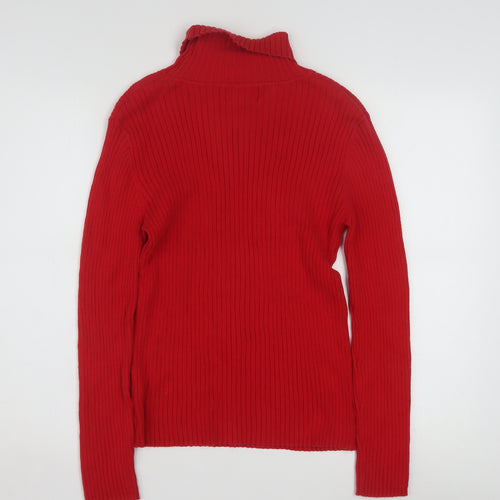 Chadwick's Women's Red Roll Neck Cotton Knit Jumper Size M