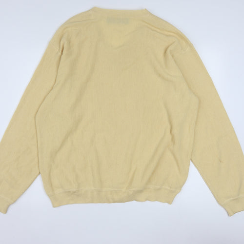 Peru Unlimited Men's Beige Alpaca Wool V-Neck Jumper Size L