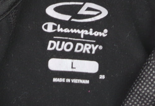 Champion Men’s Black Pullover Hoodie L Duo Dry Moisture Wicking