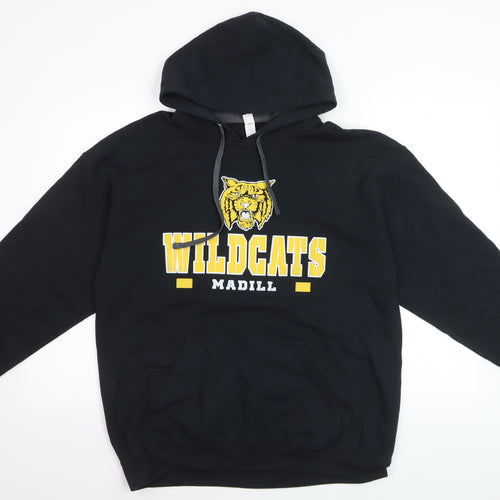 Fruit of the Loom Mens Black Pullover Hoodie L Wildcats Graphic