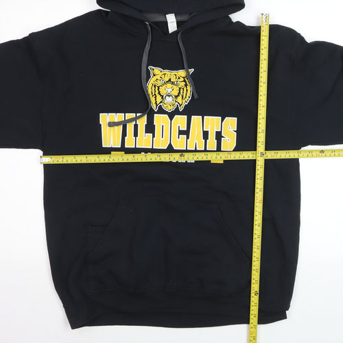 Fruit of the Loom Mens Black Pullover Hoodie L Wildcats Graphic