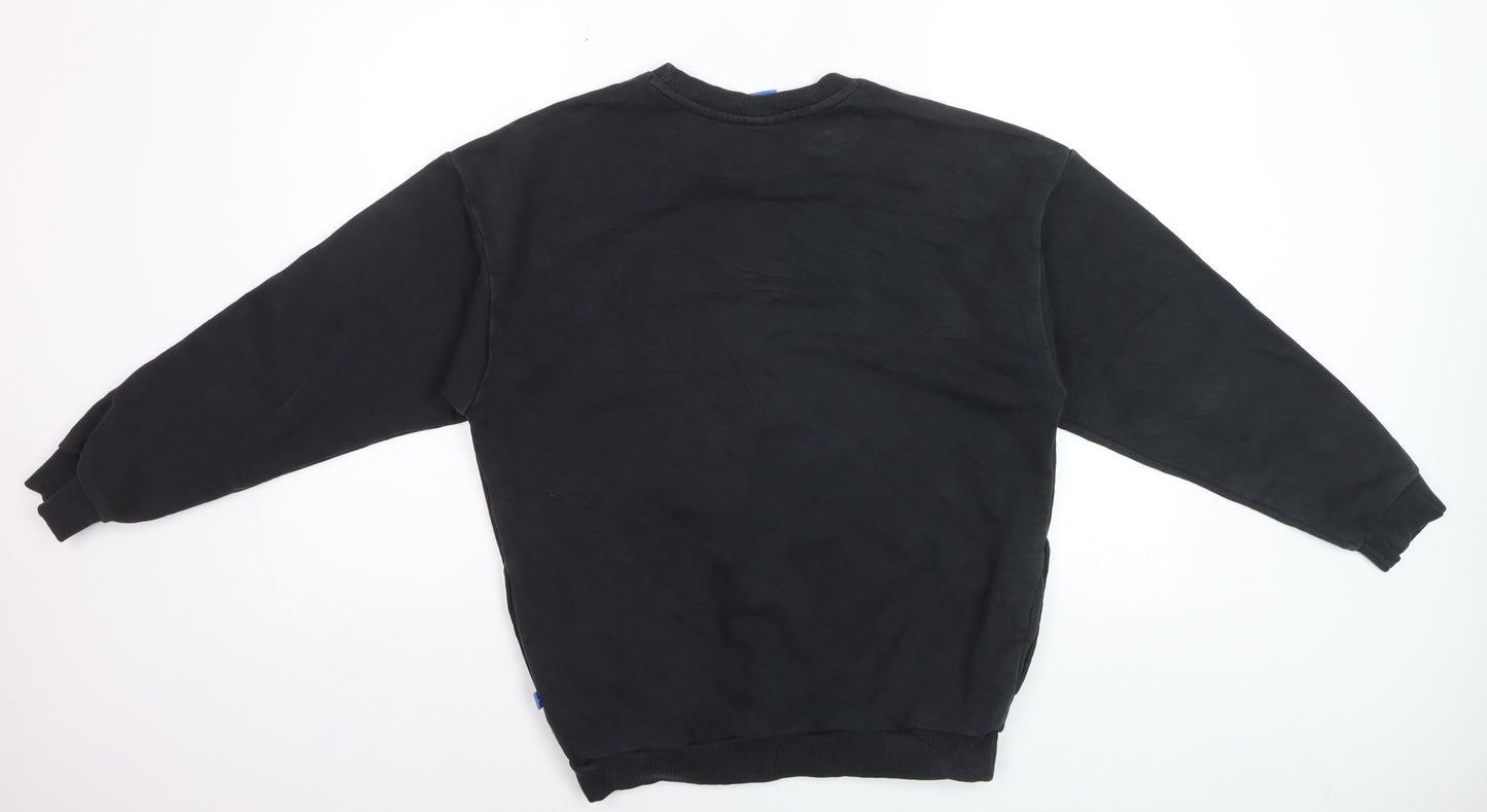 Adidas Mens Black Trefoil Logo Pullover Sweatshirt Size S