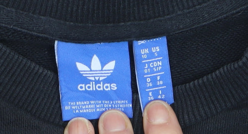 Adidas Mens Black Trefoil Logo Pullover Sweatshirt Size S