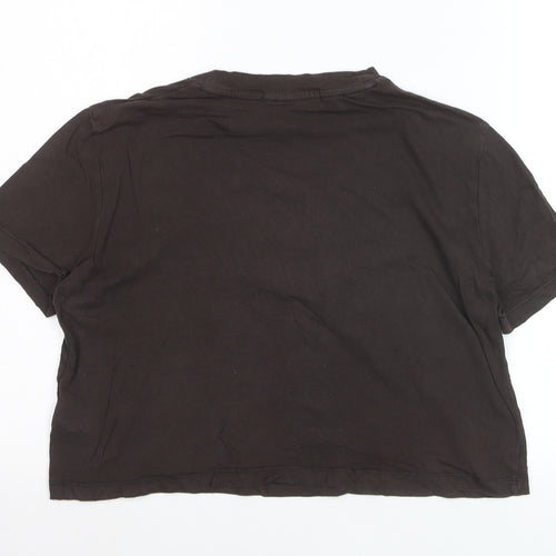 Calvin Klein Jeans Women's Black Cropped Cotton T-Shirt M