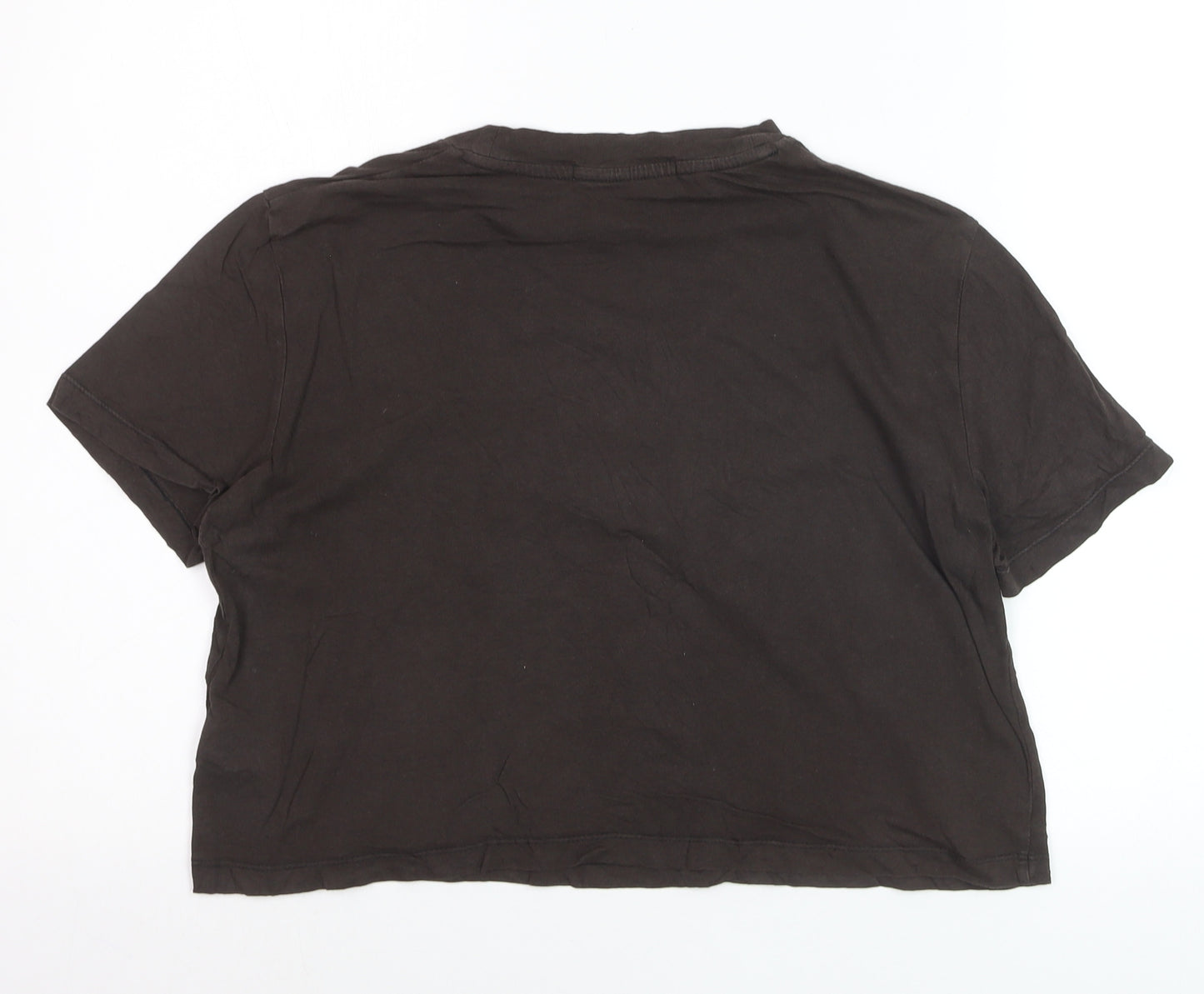 Calvin Klein Jeans Women's Black Cropped Cotton T-Shirt M