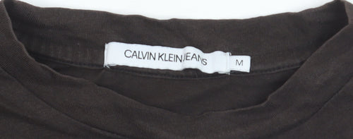 Calvin Klein Jeans Women's Black Cropped Cotton T-Shirt M