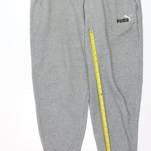 Puma Mens Grey XL Jogger Sweatpants Elastic Waist Cotton Blend