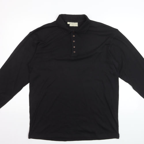 Fosters Trading Co. Men's Black Long Sleeve Polo Shirt Size M