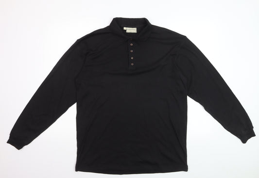 Fosters Trading Co. Men's Black Long Sleeve Polo Shirt Size M