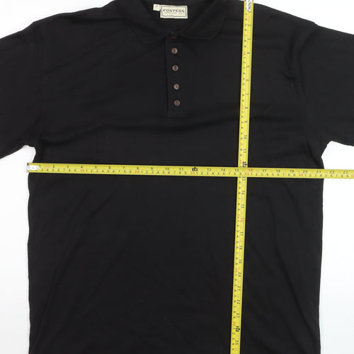Fosters Trading Co. Men's Black Long Sleeve Polo Shirt Size M