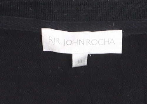 RJR John Rocha Womens Black Floral Long Sleeve T-Shirt Size 14