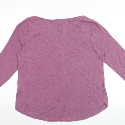 White Stuff Women's Purple Cotton V-Neck Jumper Size 14