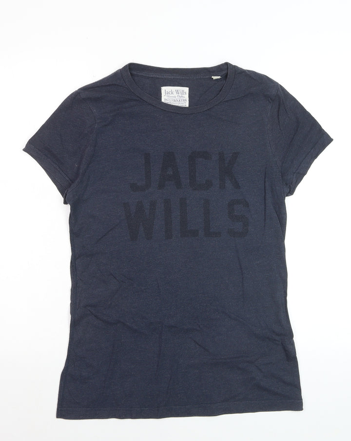 Jack Wills Women's Blue Cotton Blend T-Shirt Size 12