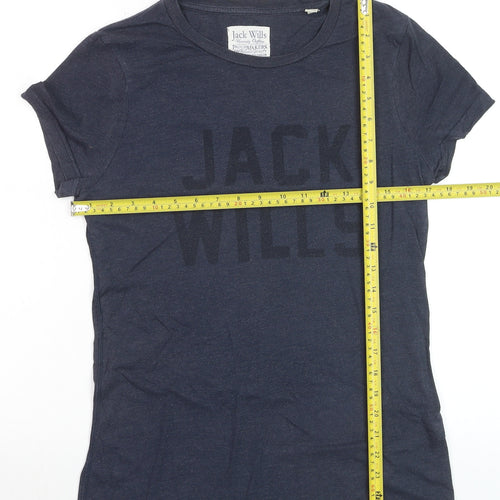 Jack Wills Women's Blue Cotton Blend T-Shirt Size 12