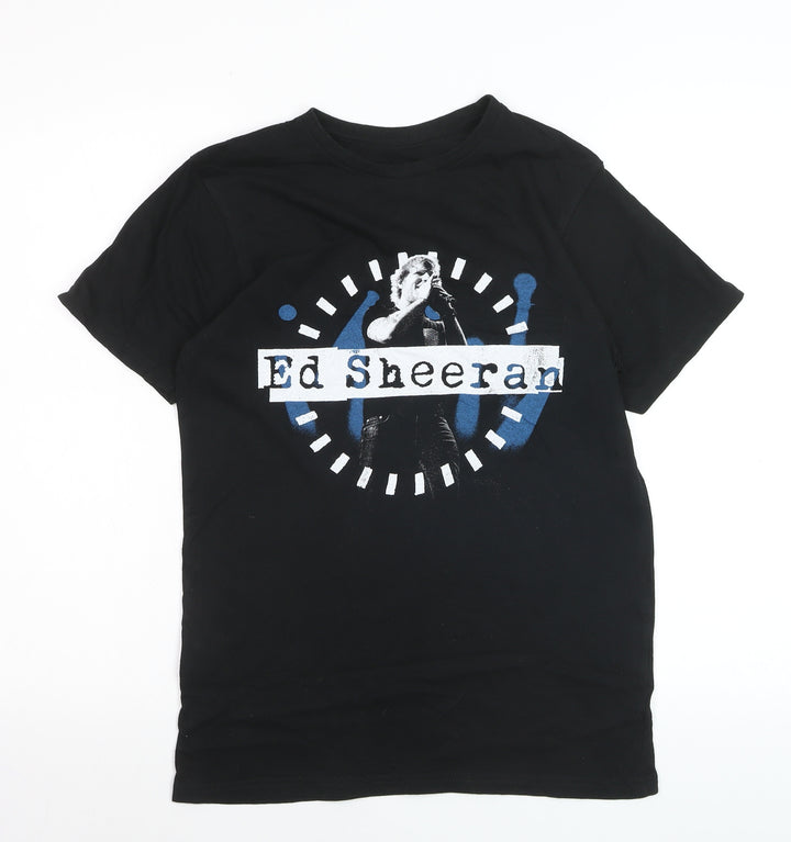 Ed Sheeran Women's Black Cotton Graphic T-Shirt Size S