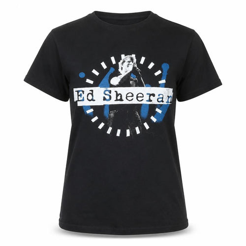 Ed Sheeran Women's Black Cotton Graphic T-Shirt Size S