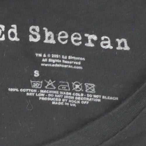 Ed Sheeran Women's Black Cotton Graphic T-Shirt Size S