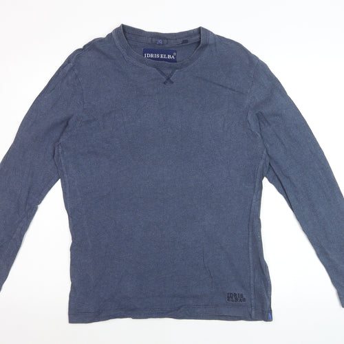 Superdry Idris Elba Men's Blue Long Sleeve Cotton Top Size M