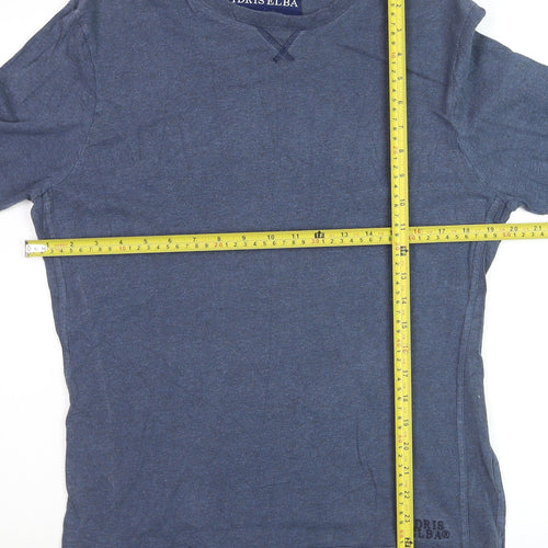 Superdry Idris Elba Men's Blue Long Sleeve Cotton Top Size M
