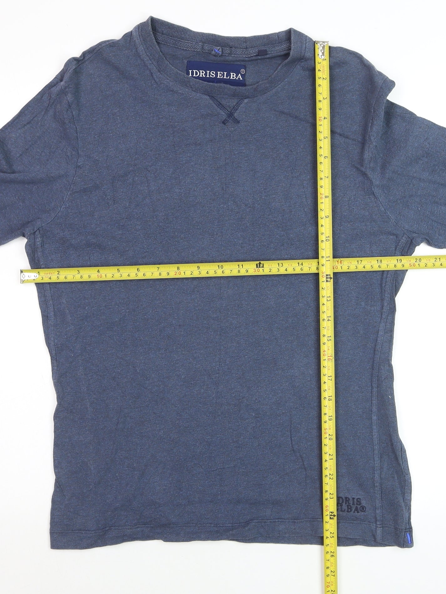 Superdry Idris Elba Men's Blue Long Sleeve Cotton Top Size M