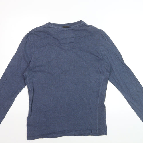 Superdry Idris Elba Men's Blue Long Sleeve Cotton Top Size M