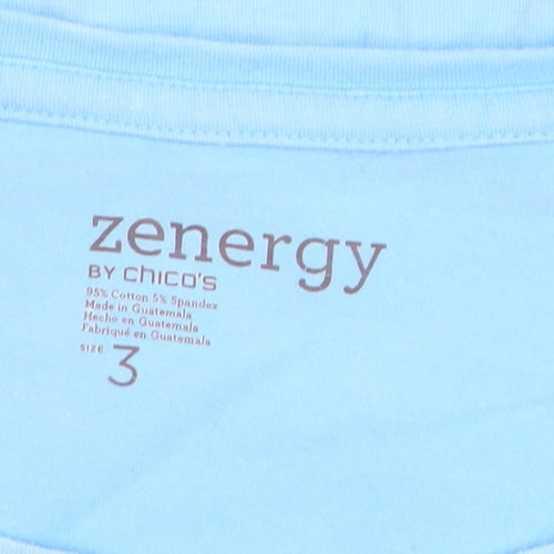 Zenergy by Chico's Women's Blue Short Sleeve T-Shirt Size L