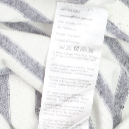 Joules Womens White Striped Star Long Sleeve Cotton T-Shirt Size 12